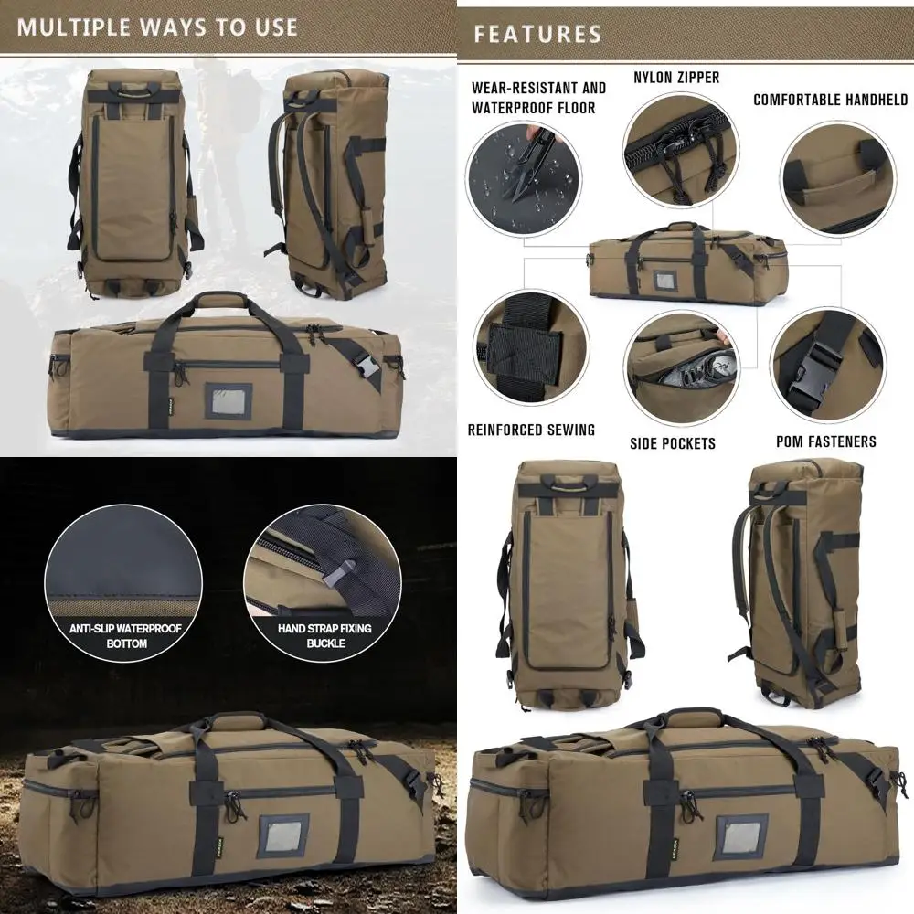 

Large 105L Dual-Use Travel & Gym Bag - Water-Resistant Polyester, Discreet Straps, Shoe Compartment - Ideal for Men & Women