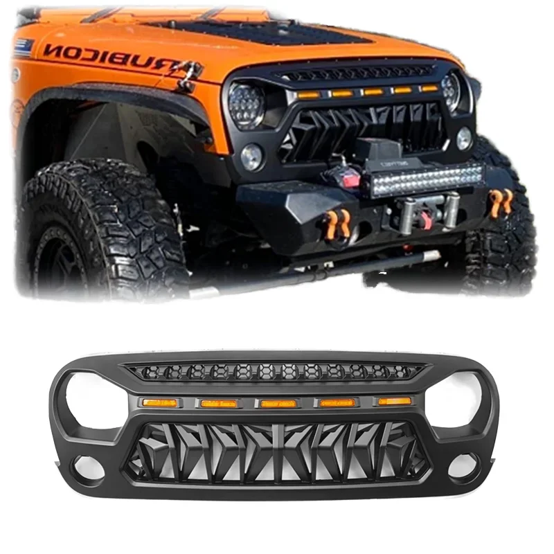 Spedking Factory Sale ABS Front Grille With Light For JEEP WRANGLER JK Car Grille