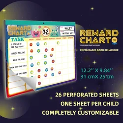 Whiteboard English Children Magnetic Form Self-discipline Table Reward Plan Table Good Habit Tear Sheet Sticker Book Perforation