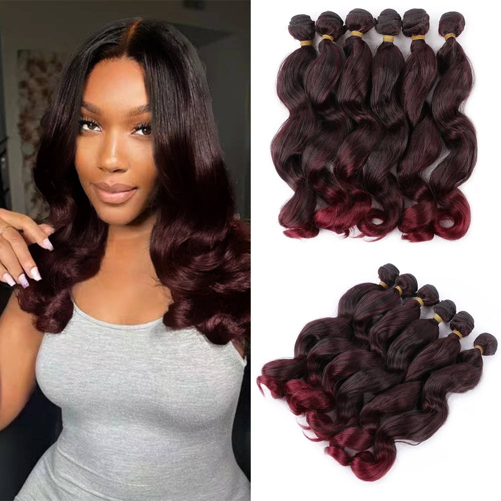 Belle Show Loose Wave Hair Weaving Synthetic Hair Bundles High Temperature Fiber Hair Extensions Loose Wave Bundles