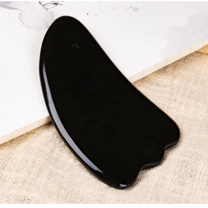 Black Stone Scrapping Plate Beauty Massage Gua Sha Scraping Massage Tool Black Stone Scrapping Plate Factory Price Wholesale