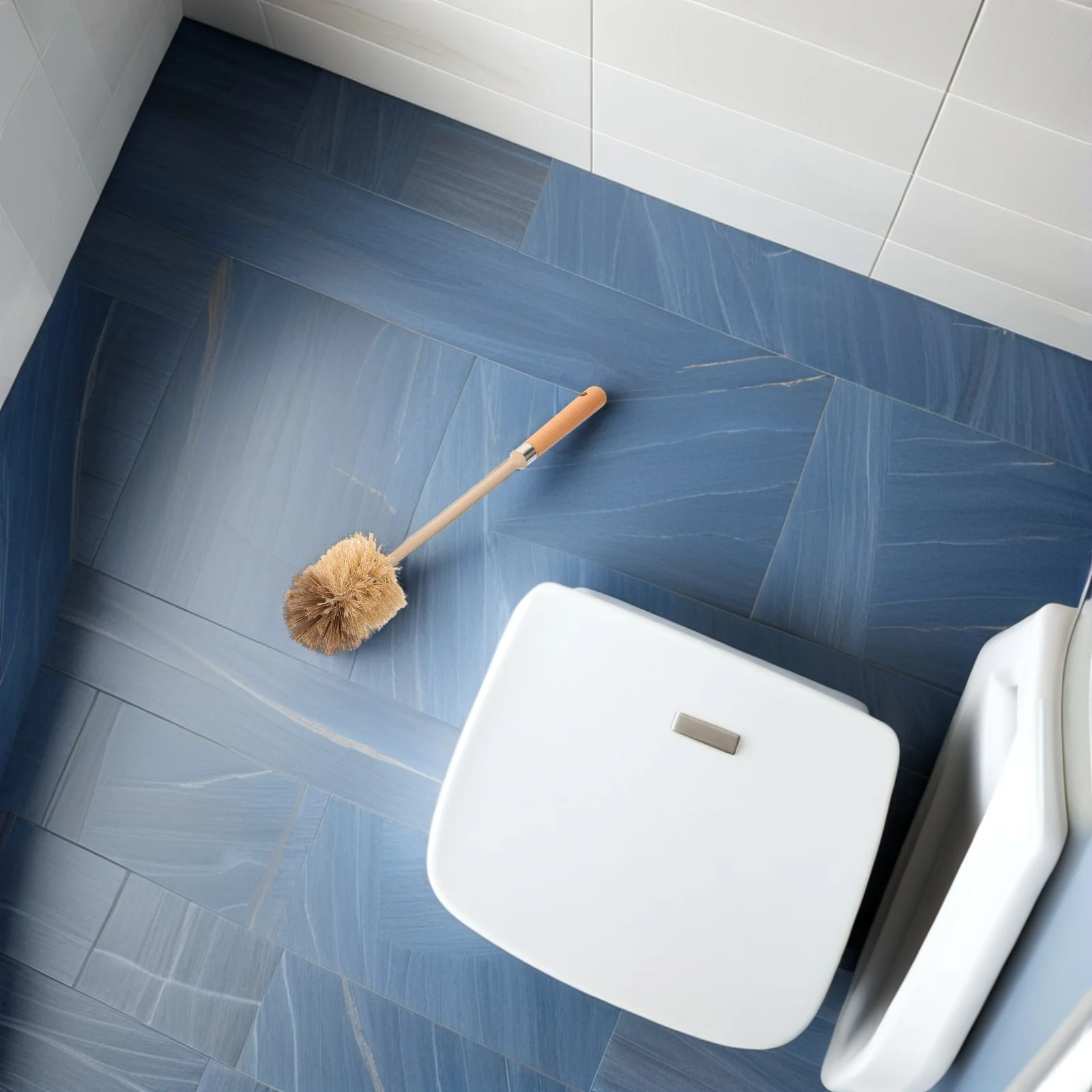 

2Pcs Long Handle Wooden Toilet Brush Natural Wood Material Reusable Bathroom Scrubber Ergonomic Design for Easy Cleaning At Home