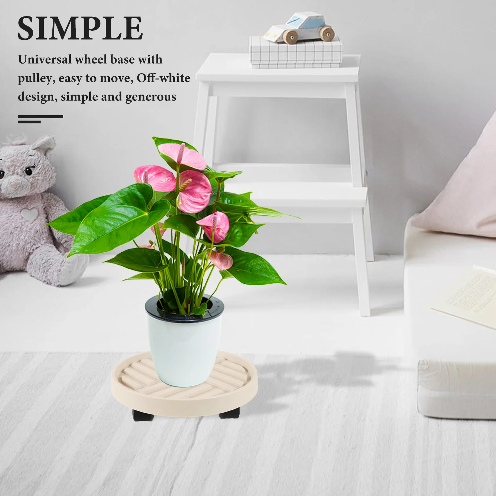 

PP Material Plant Tray with Wheels Movable Rolling Stand Indoor Outdoor Garden Decor 128 Plant Tray Planter Trays with Wheels