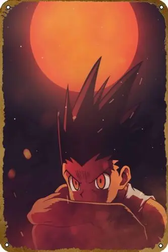1e,Killua Gon Hunter Anime Poster Comics Vintage Classic Tin Metal Sign Plaque