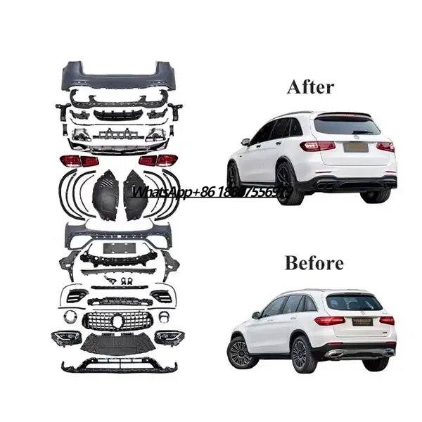 Genuine Car Bodykit for 16-19 Benz GLC C253 X253 Facelift GLC63 AMG Body Kits Grille Front Rear Wheel Arch Diffuser Tips