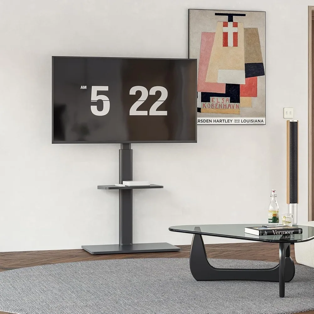 

Floor TV Stand for 32 39 40 43 49 50 55 60 Inch TVs, TV Floor Stand with Swivel Mount, Max Holds 66lbs,