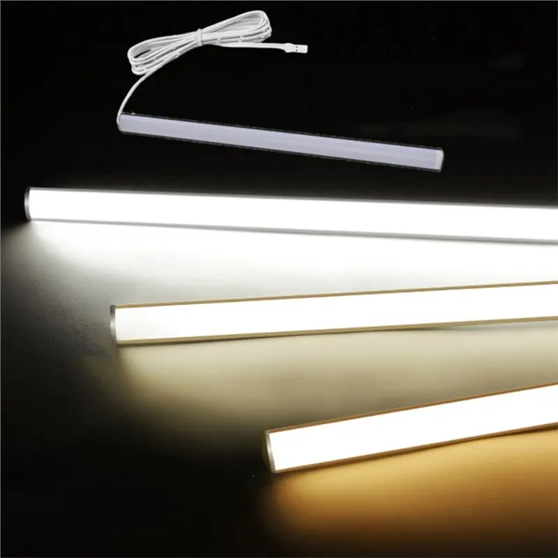A02F-12V LED Cabinet Lamp Aluminum LED Bar Cabinet Light Natural Kitchen Closet Bedside Night Light 40Cm