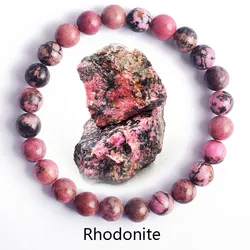 Natural  Rhodonite Stones Beads Bracelets for Women Reiki Yoga Bracelet Men Agate Quartzs Healing Bangle Wristband Jewelry Gift