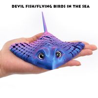 Plastic 3D Printed Aquatic Animal Figurine Multi-jointed 10 Colors Bionic Manta Ray Stingray Toy Movable Animal Simulation Model