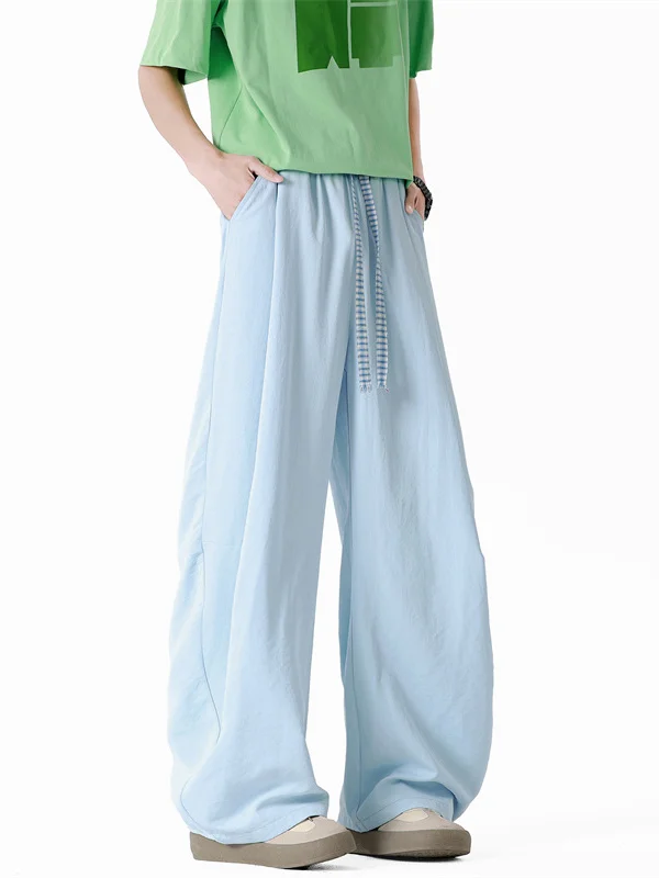 

American Sle Pleated Casual Pants for Men Teenage Spring Autumn New Sle Student Trendy Brand Versatile Wide Leg Pants