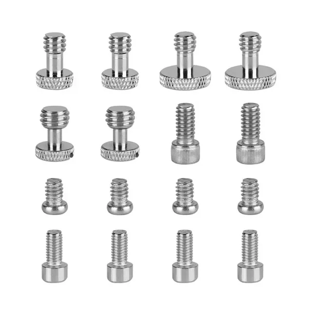 Zestaw nakrętek gwintowanych 1/4"-20 i 3/8"-16 oraz M5 do montażu akcesoriów fotograficznych i akcesoriów (16 szt.)