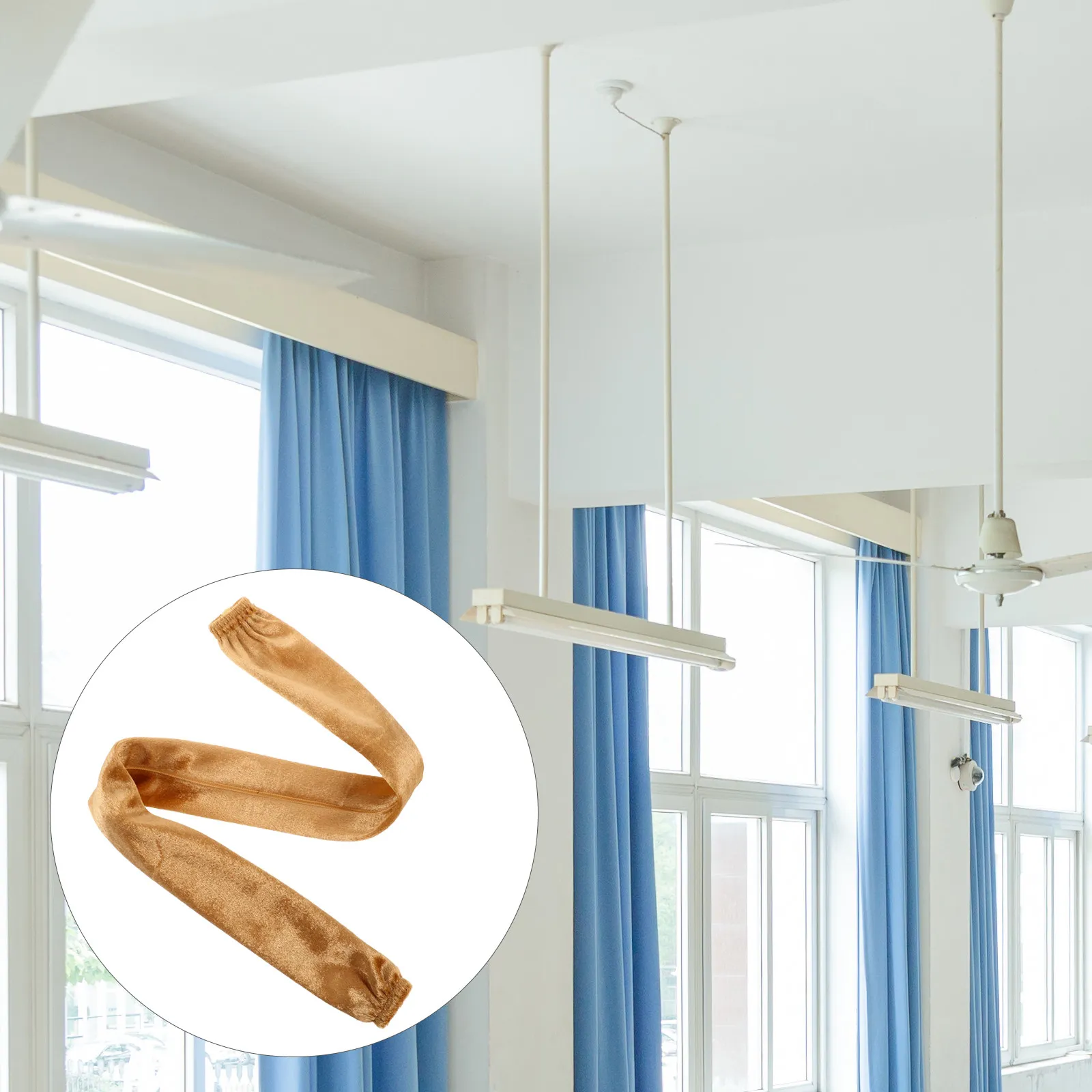 Chandelier Chain Cover Fabric Cord Sleeve with Side Zipper for Easy Installation Dust Protection Decorative Lighting Upgrade