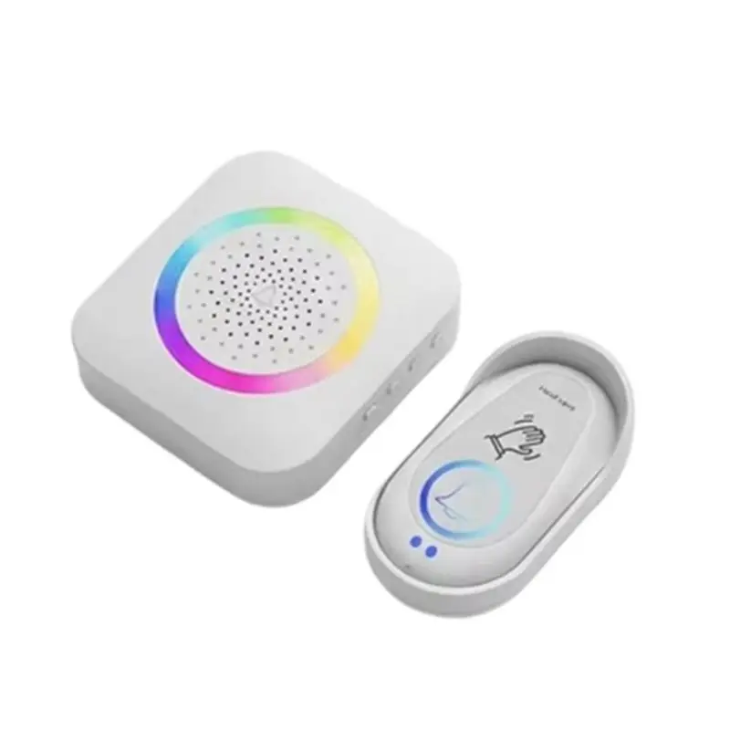 A20F-Smart Home Security Doorbell With Wireless Chime Kit RGB Light& Voice Alert Rainproof Cover Chime System