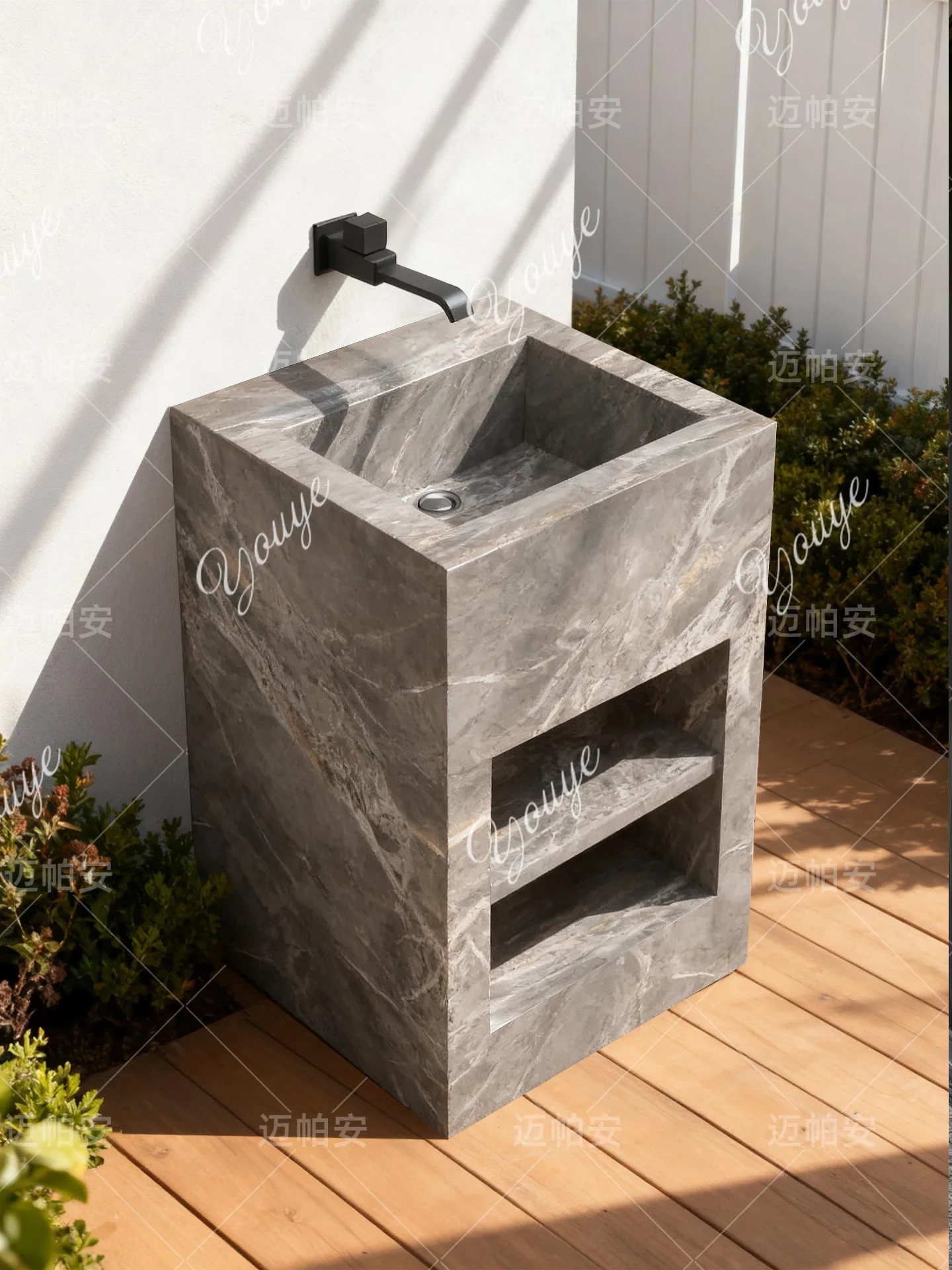 

Slate outdoor floor-to-ceiling wash basin courtyard garden wash basin outdoor balcony wash basin