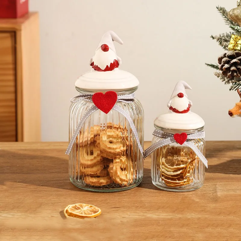 Transparent Glass Dessert Candy Box Christmas Tree Santa Chocolate Nuts Snacks Storage Box Wedding Party Favors Gifts Dispenser