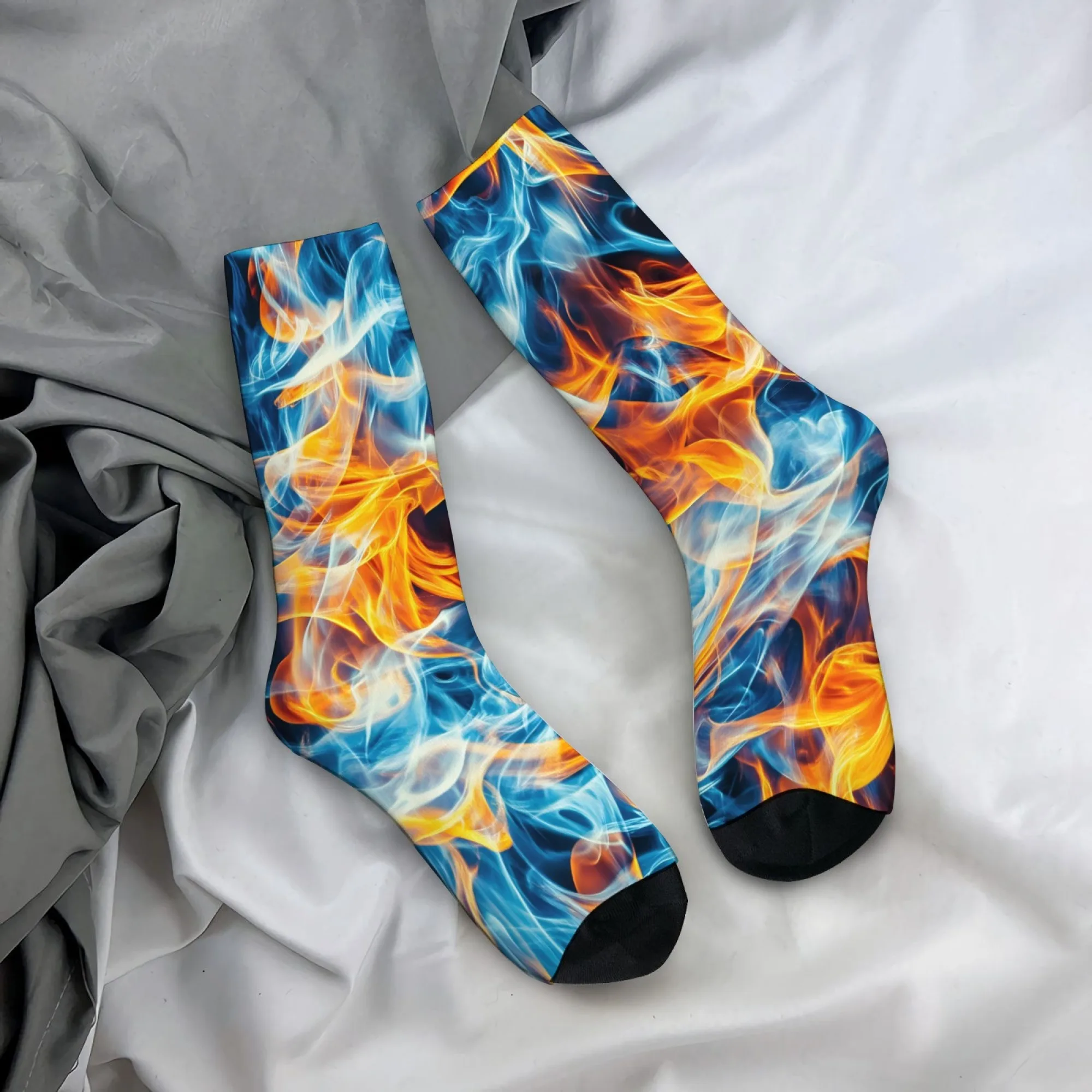 Ice Fire Fusion Socks Comfortable Skin-Friendly Breathable Men's Socks Sports Fitness Hiking Happy Party Rock Streetwear Socks