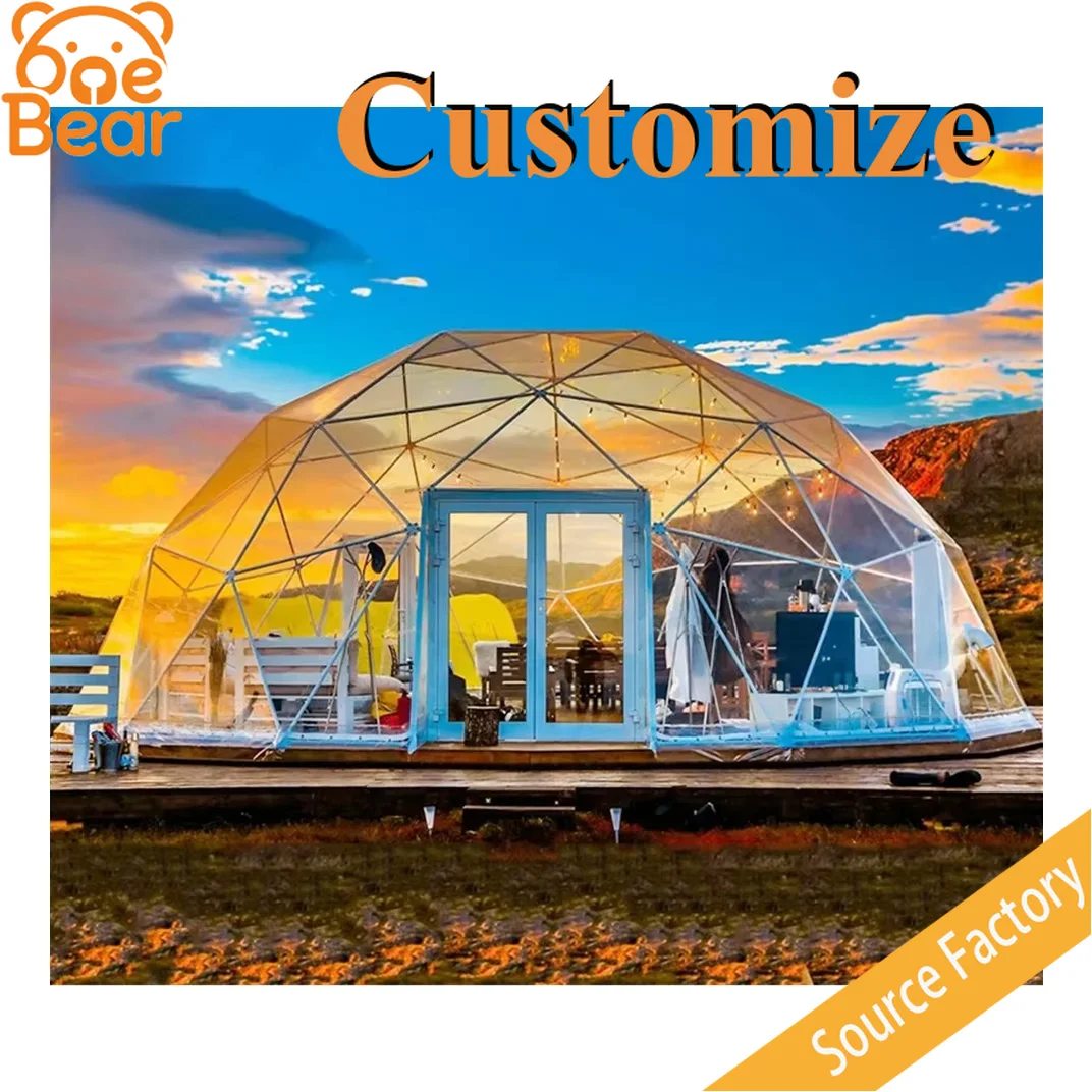 Sky View Transparent Roof Geodesic Dome Tent Windproof PVC Spherical House Glamping Homestay Resort Starry Room Custom Wholesale