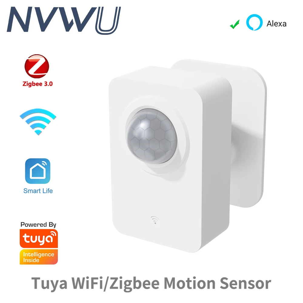 Tuya Wi-Fi Zigbee PIR 모션 센서 – 인체 적외선 감지기, 스마트 라이프 및 알렉사 지원 도난 방지 보안 앱 원격 제어