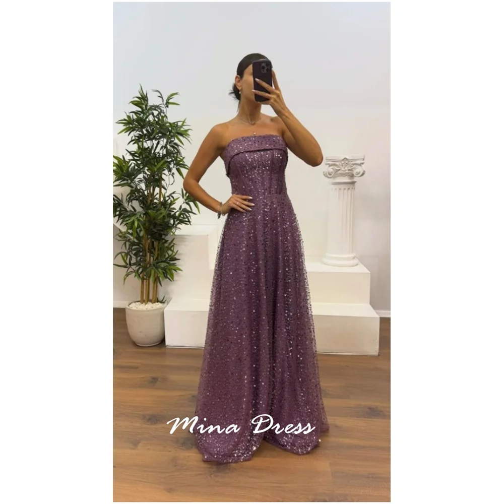 

Mina Customized Trouser Evening Dress Luxury Elegant Womens Party Dresses for Special Occasions Sleeveless Back-length Strapless