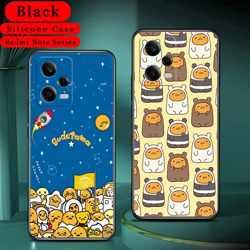 

Yellow Lazy Egg Gudetama Soft Case For Xiaomi Redmi Note 12 Pro Plus 12S 11 10 Pro 11S 10S 9 8 Pro 9S 7 8T Phone Case Back Cover