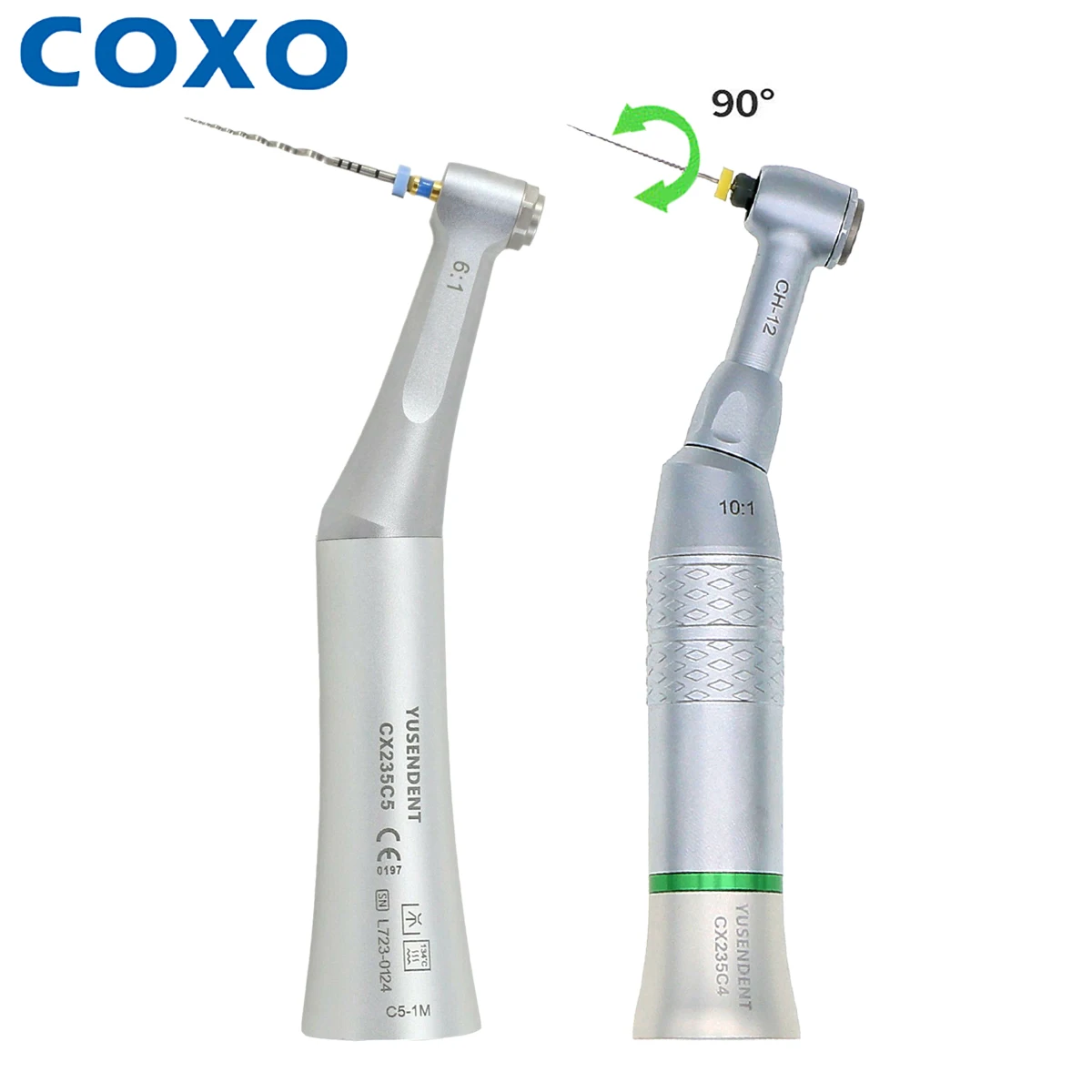 Coxo Tandheelkundige Led Glasvezel Lage Snelheid Handpiece Reductie/Verhoging Verhouding Endodontische Contra Hoek Handstuk E Type Fit Kavo Nsk