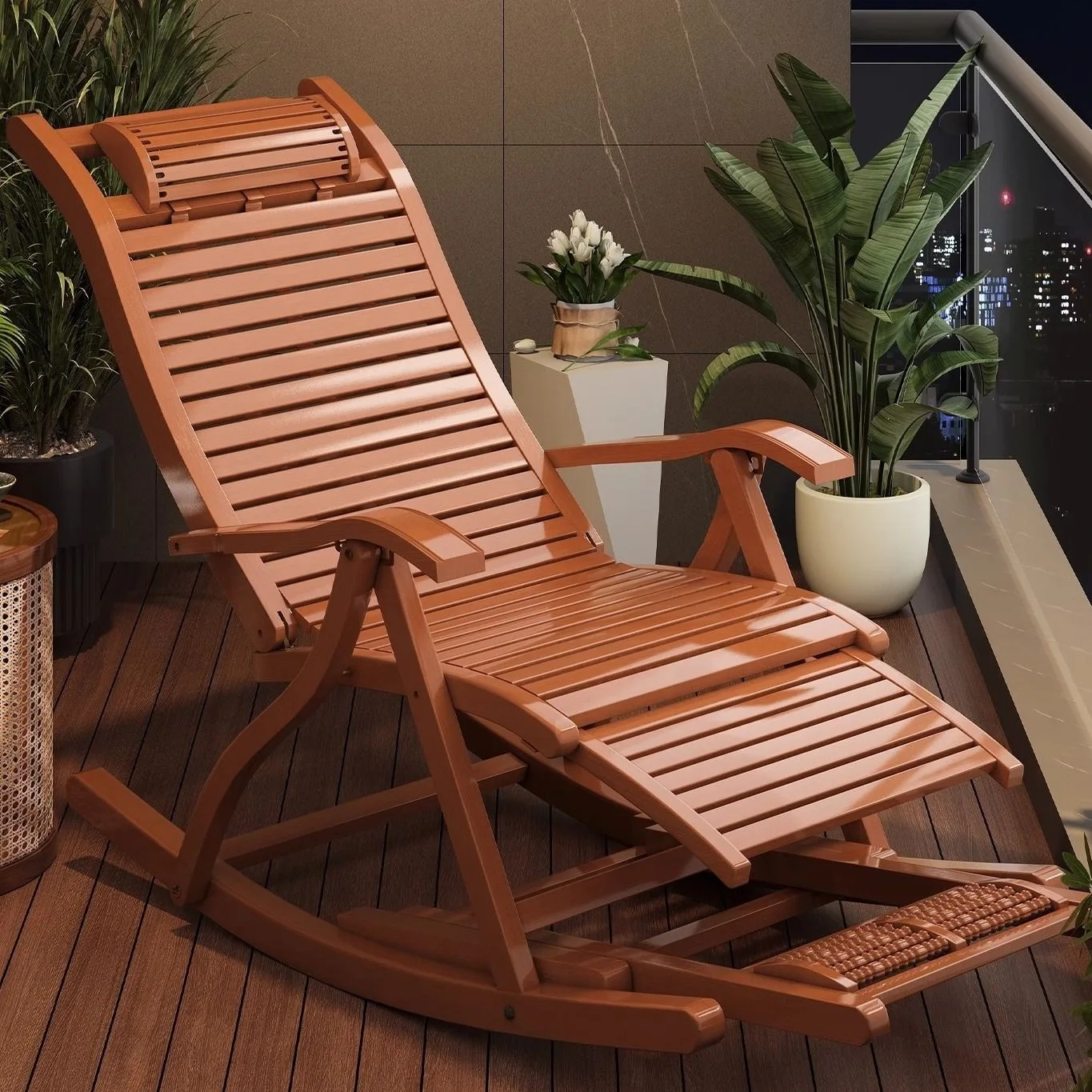 Balcony leisure recliner home courtyard lunch break reclining folding chair