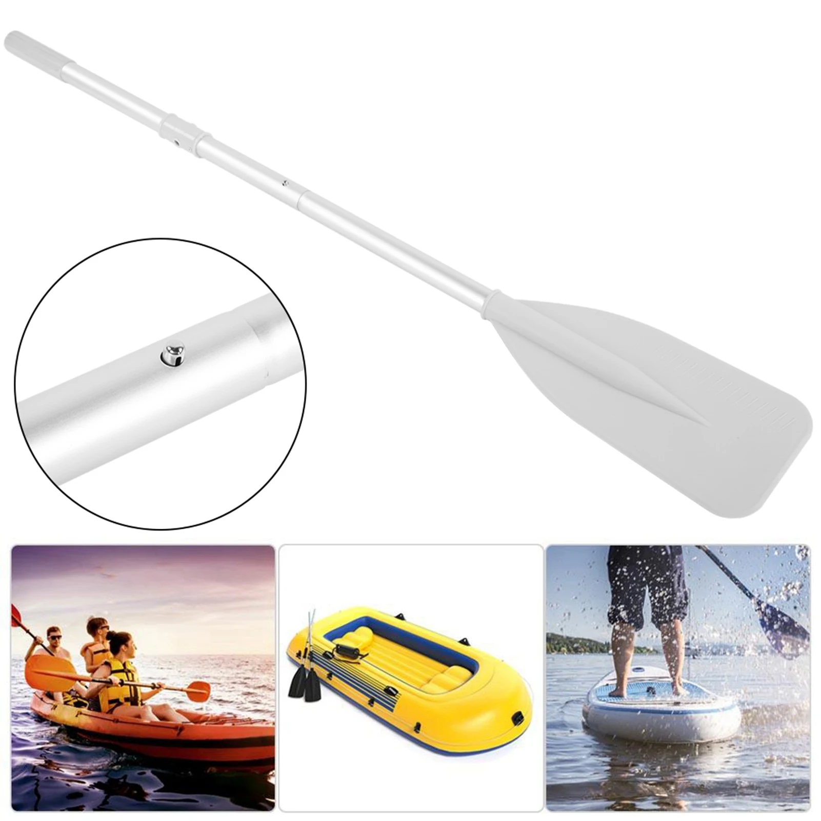 High Toughness Inflatable Boat Dinghy Canoe Water Marine Sports Aluminium Alloy Oars 2pcs Paddle with 2Pcs Rod Set