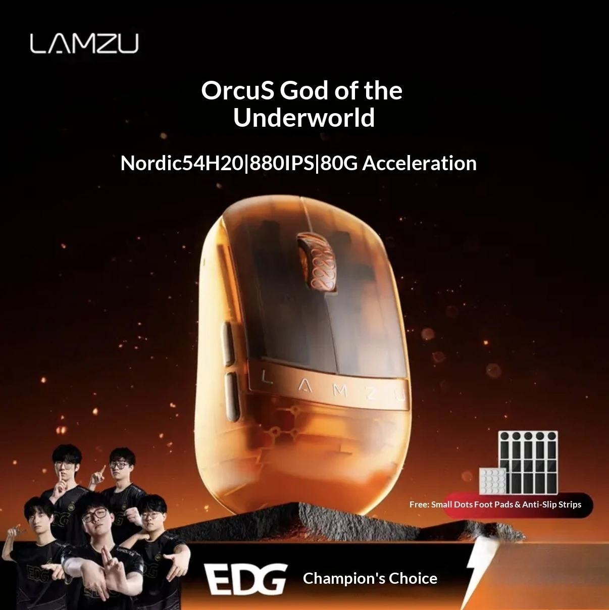 New LAMZU Orcus Lightweight Fingertip Grip Gaming Mouse Wired & Wireless Dual 8K Hz Polling Esports Mice For Valorant CS2 Gamer