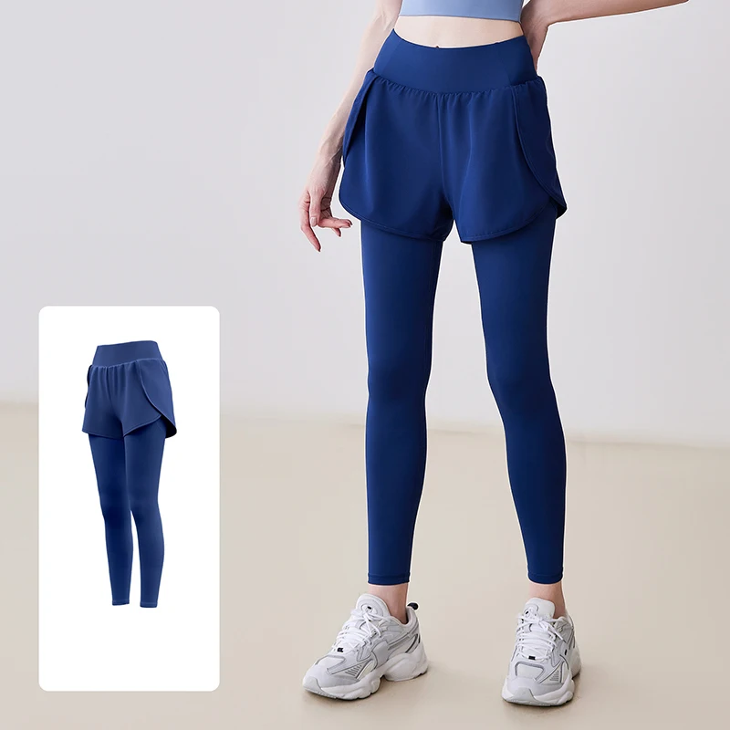 Two Pairs of Pocket Yoga Pants Women's Elastic High-waisted and Hip-lifting Running Fitness Sports Tight Pants