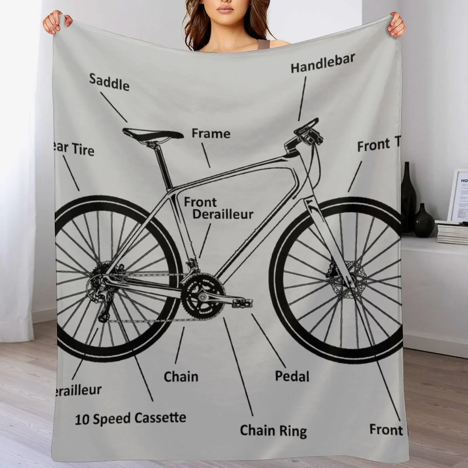 

Mountainbike Throw Blanket Warm Cute Plaid Camping Luxury Blankets