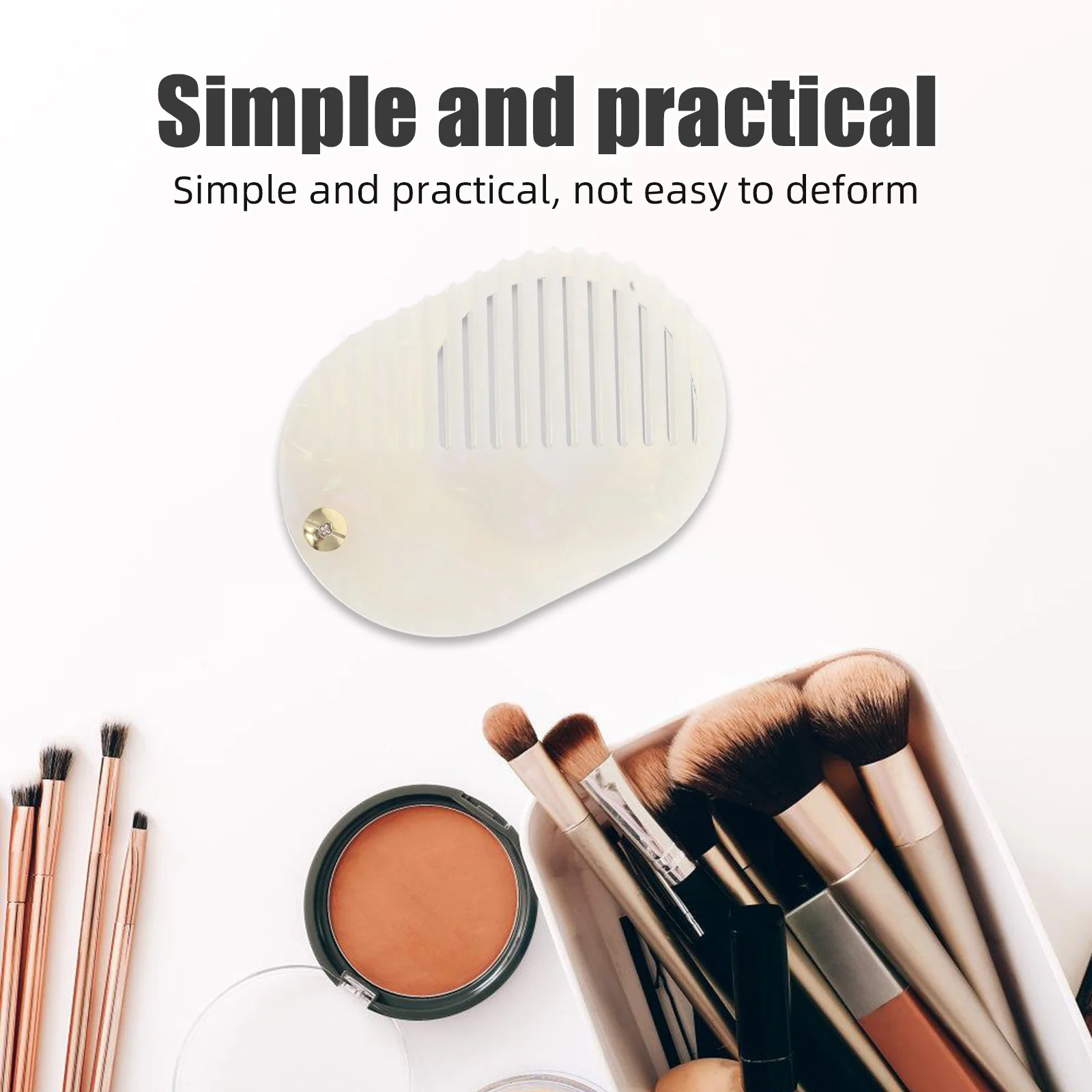 

Mirror Comb For Women Acetate Glass Compact Hair Brush Portable Travel Office Daily Use Mini Styling Tool Women'S Hair Care