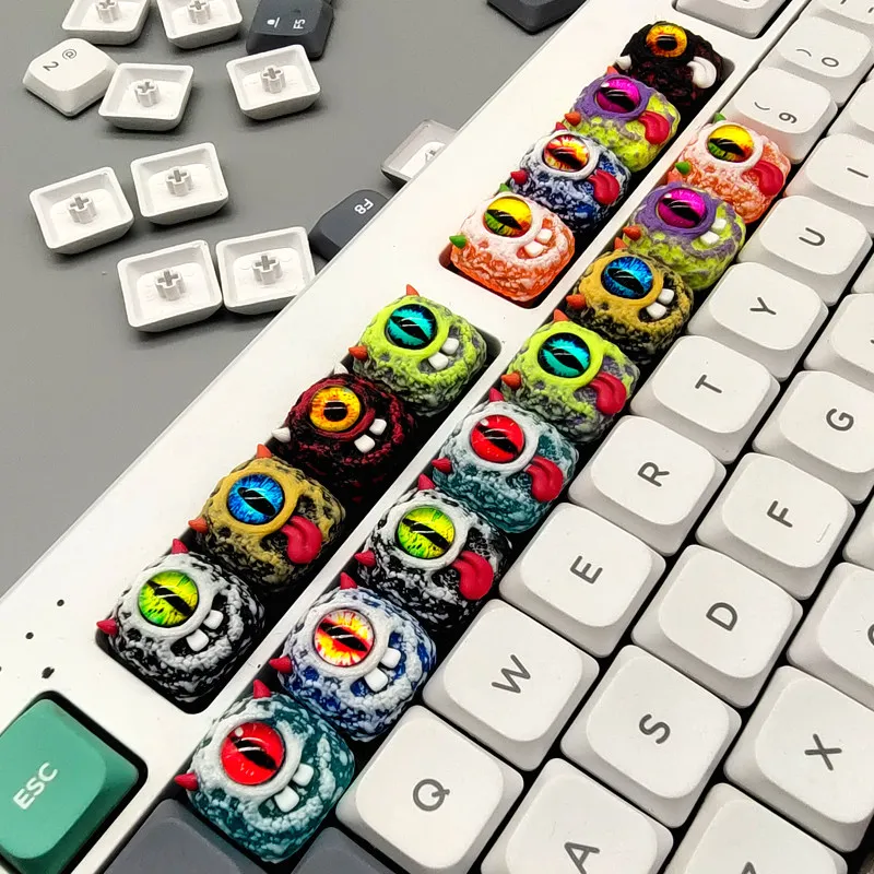 Big Eyed Demon Low Profile Mechanical Keyboard Cross Axis Keycap Resin DIY Custom Cute Keycap Tablet Laptop Gaming Keyboard Gift