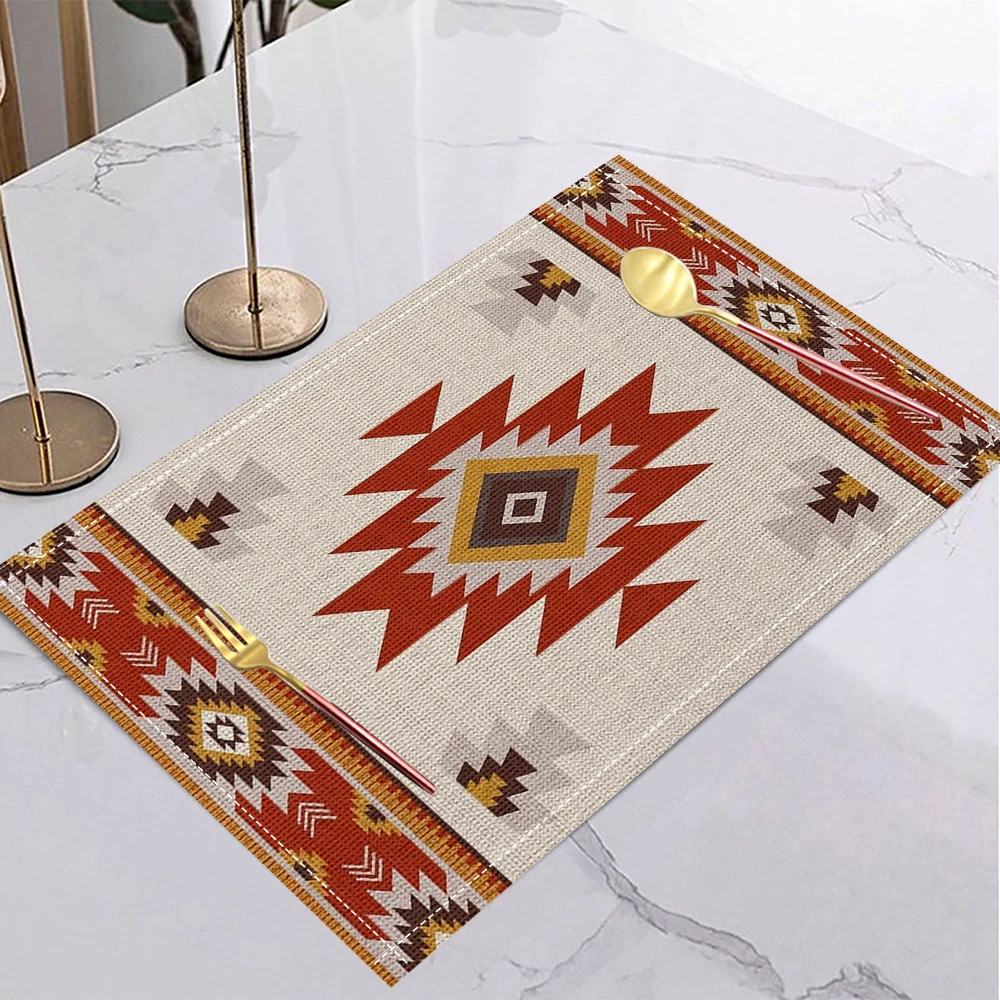 الرجعية هندسية طباعة المفارش عدم الانزلاق الجدول حصيرة طاولة طعام حصيرة الكتان مكان حصيرة لجمع المنزل عشاء ديكور للطاولات