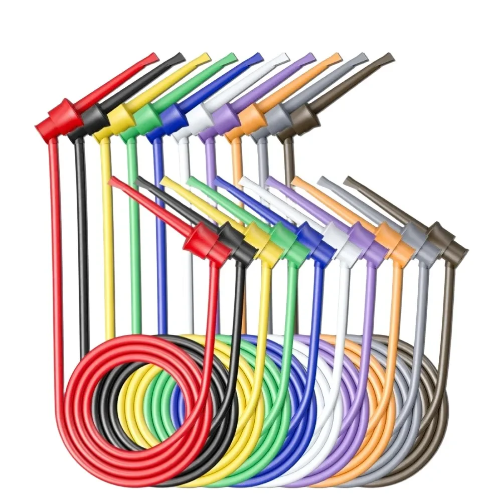 Dual IC Hook Test Cable with 10 Color Coded Wires and 1 Meter Length for Secure Connection in Electronic Testing