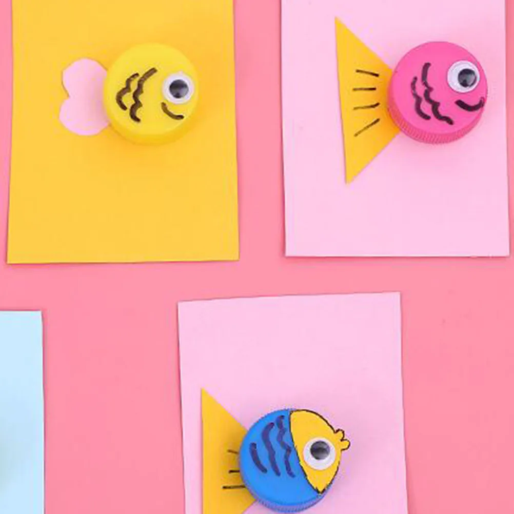 100 Stuks Plastic Fles Cover Diverse 14 Kleuren voor Kinderen DIY Handwerk Bevorderen Bedrijfsvaardigheden Kleurherkenning