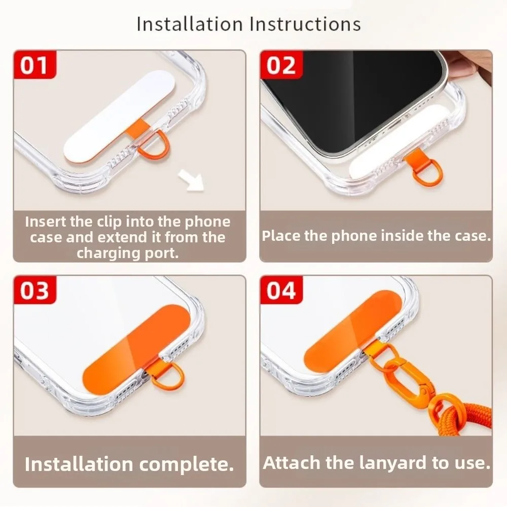 

Adjustable Mobile Phone Lanyard with Patch Anti-Lost Crossbody Phone Strap with Storage Hole Soft Neck Rope