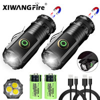 3 LED Flashlight 18350 Torch 1800LM ATR Luminus SST20 Rechargeable USB C Light IP68 Waterproof with Magnet for Hiking Camping
