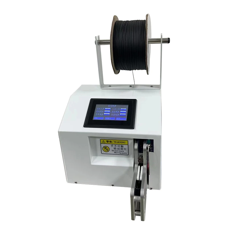 1km Rubber Wire Electric Wire Bundling Machine English Version Touch Screen & for 5-30mm White Black Auto Wire Winding Machine
