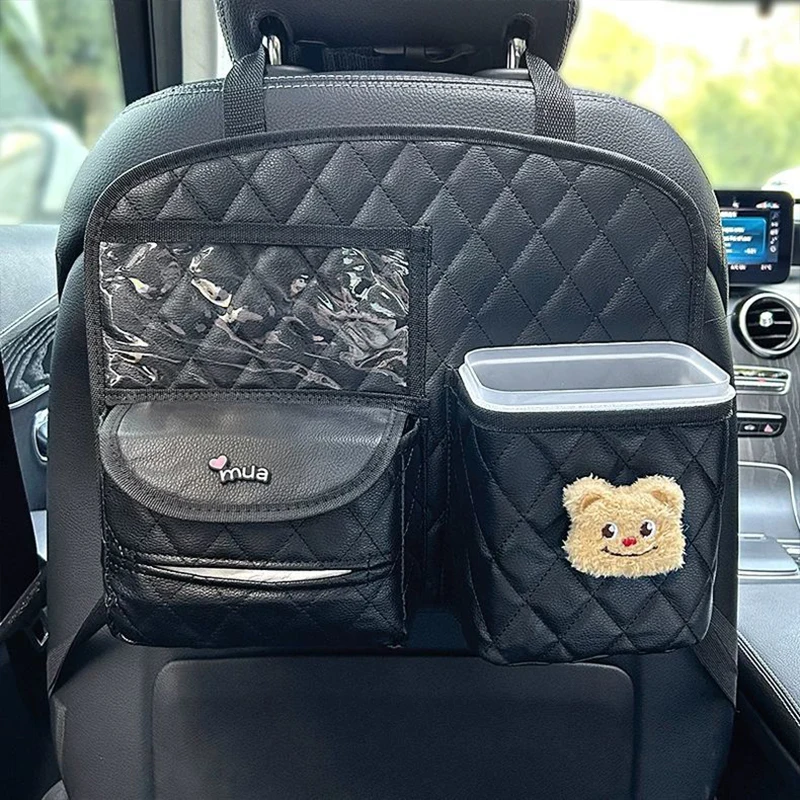 

Карман для хранения на спинку автомобильного сиденья, милые автомобильные аксессуары с героями мультфильмов, контейнер «два в одном», сумка-органайзер на заднее сиденье, новые автомобильные подарки