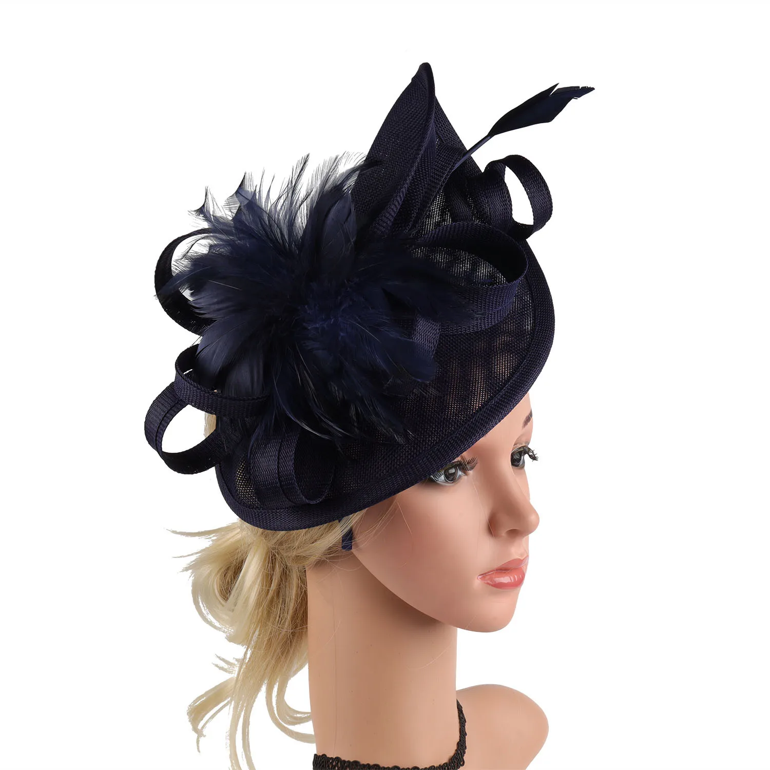 2026 Eleganter Fascinator-Hut für Damen – Teeparty, Kentucky Derby, Pillbox-Hut mit Feder und Blume, für Hochzeit und Cocktailpartys – Detail 8