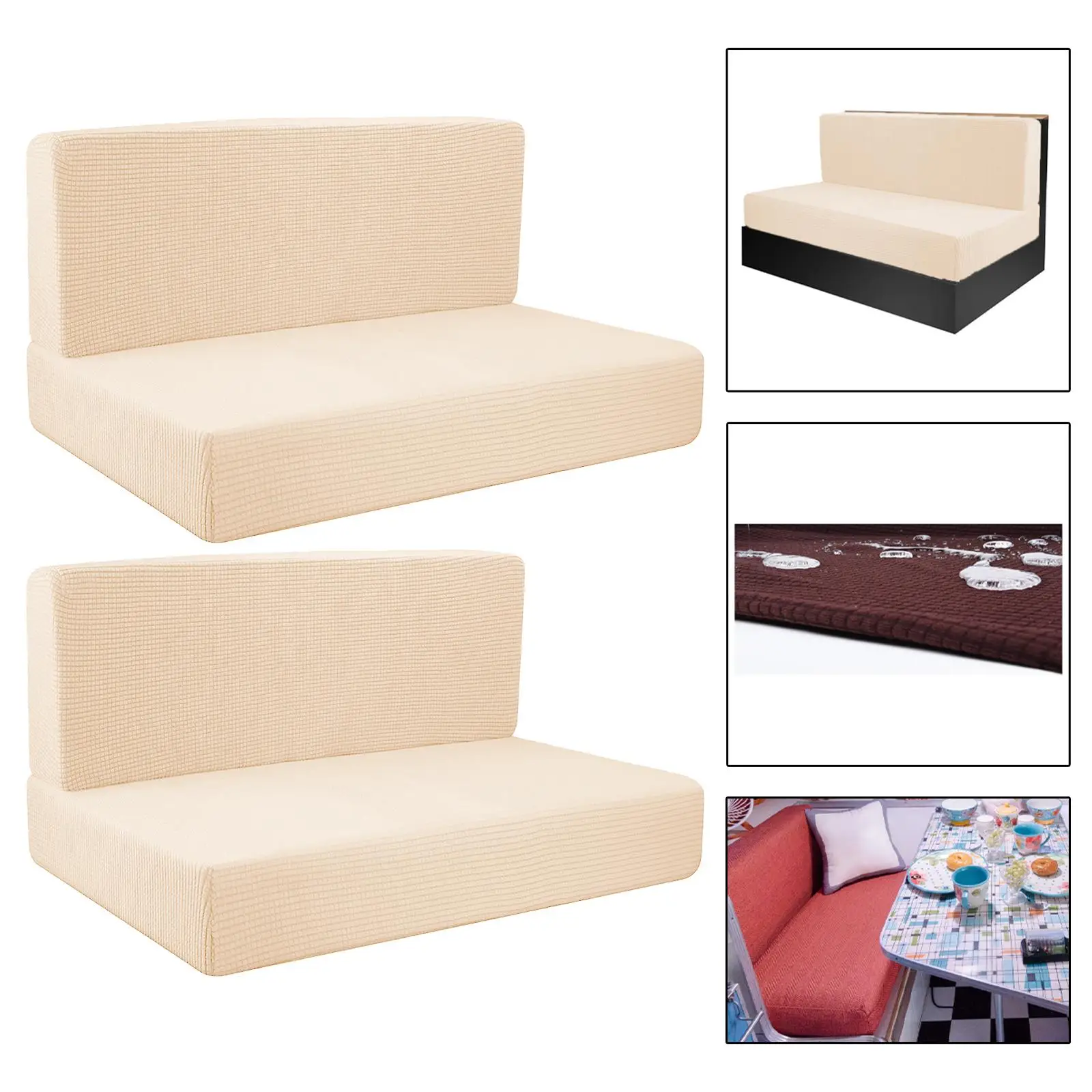 Camper Bench Cushion Covers Durable Polyester Replacement Protector Furniture Accessories for RV