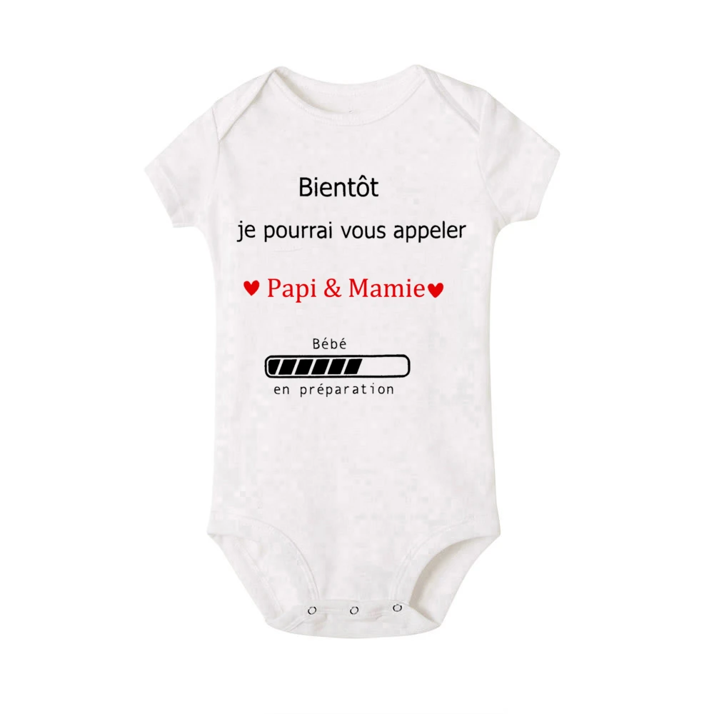 Soon I Will Be Able To Call You Grandpa & Grandma Baby in Preparation Baby Romper Pregnancy Announcement Bodysuit Infant Clothes