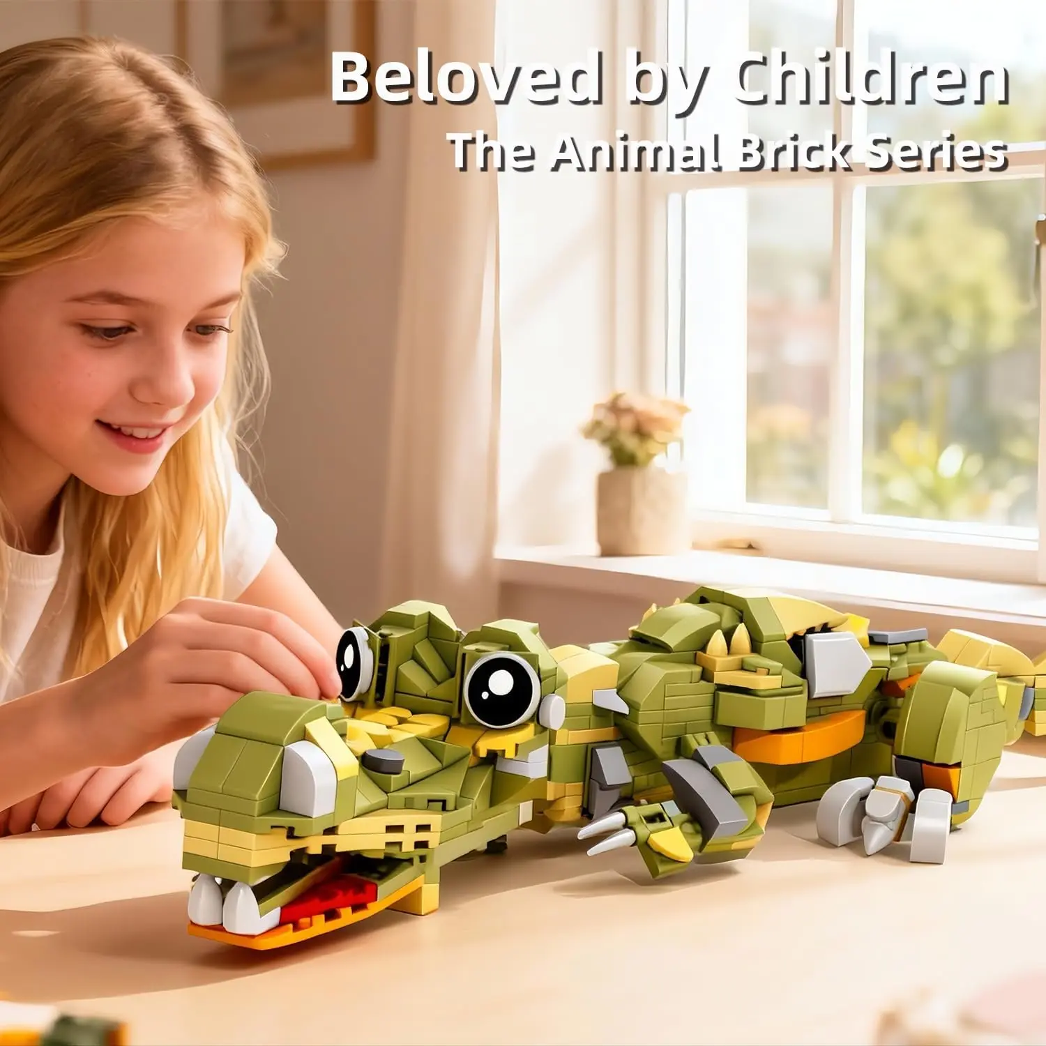 

Jurassic Dinosaur Building Blocks Set 2-in-1 626 Pcs Poseable Pterosaur & Crocodile Model Educational Toy for Kids Ages 6-12