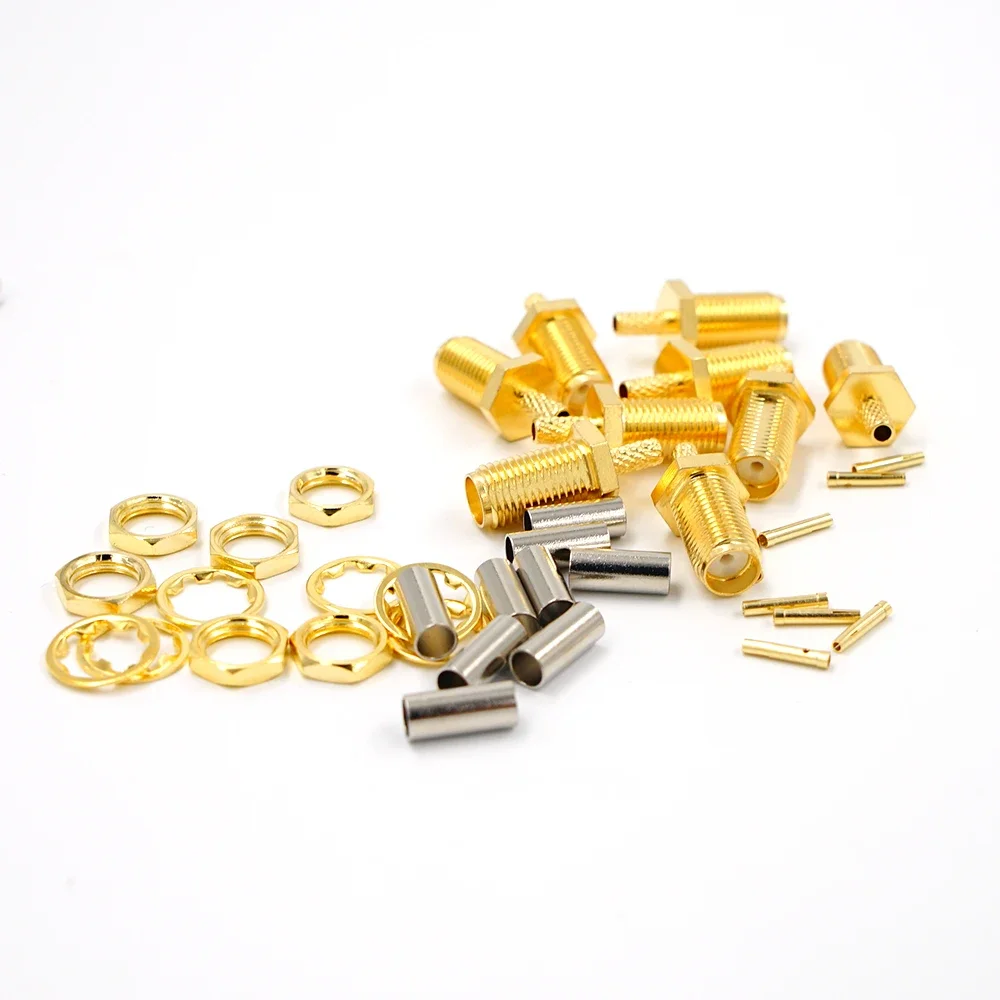 50pcs High-quality SMA Female Plug crimp for RG174 RG316 RG178 RG179 LMR100 Cable RF Connector