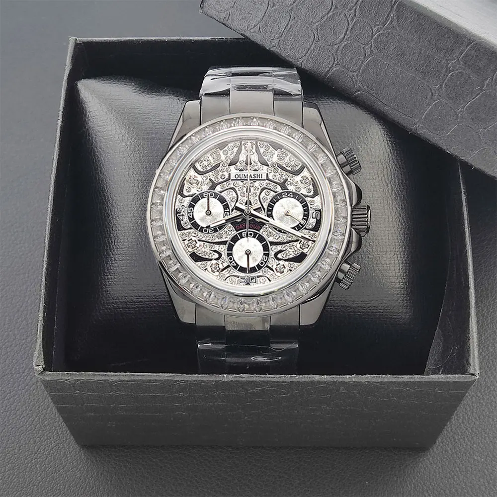 Zegarki VK63 39.3mm Luksusowy Zegarek Męski Chronograf Nowy CZARNY zegarek Biznesowy Zegarek Męski Chronograf VK63 Wodoodporny 10ATM