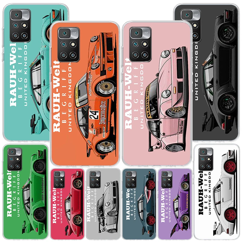 Funda para coche deportivo, carcasa para Xiaomi Redmi 12, 12C, 10, 10A, 10C, 10X, 9, 9A, 9C, 9T, 8, 8A, 7, 7A, 6, 6A, S2, K20 Pro, K40, Uniq, 911, 964, 933