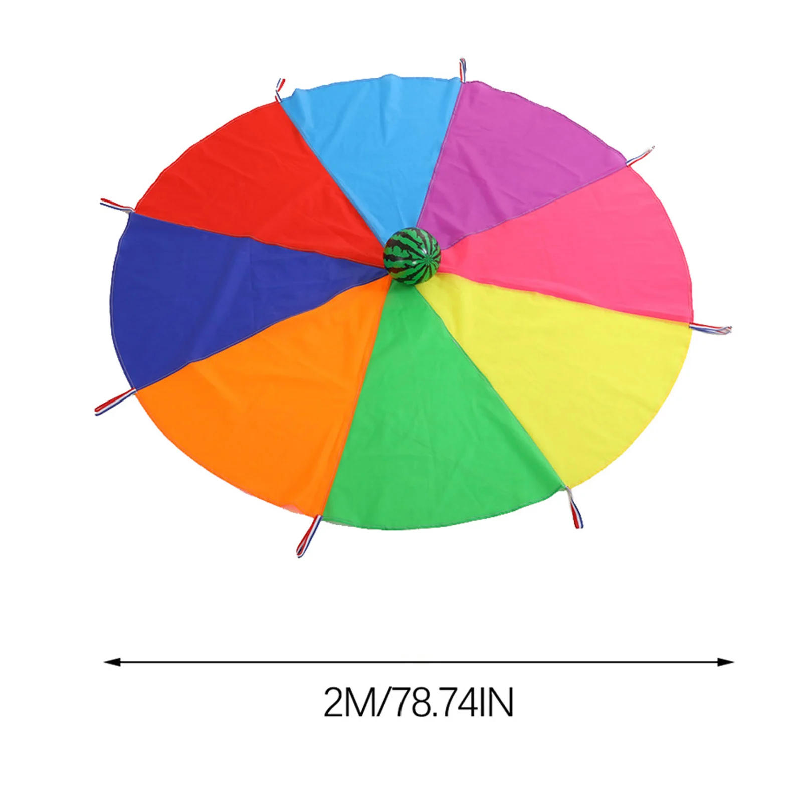 Prop Rainbow Parachute Toys 2M Diameter Kids Outdoor Teamwork Game Jump Bag Bounce Play Mat School Activity Puzzle Game