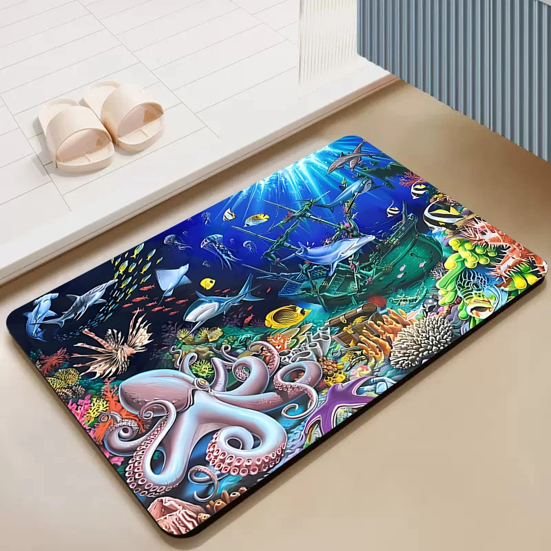 Cheap Bathroom Floor Mats Beach Diatom Ooze Foot Mat Home Decoration Diatomaceous Earth Mat Rug Carpet Living Room Kitchen Bath