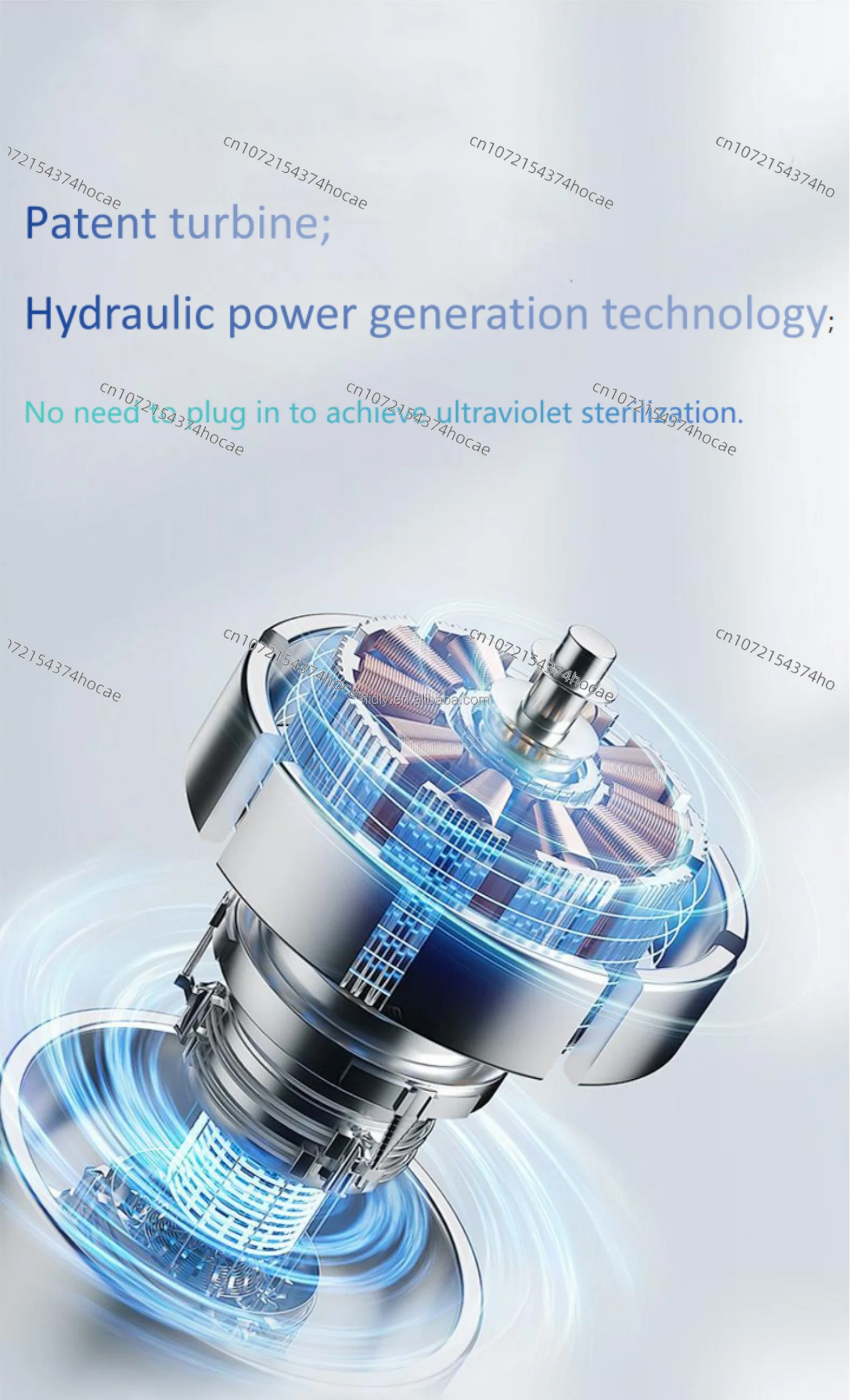 Portable tap water filter ceramic anti-scale UV faucet
