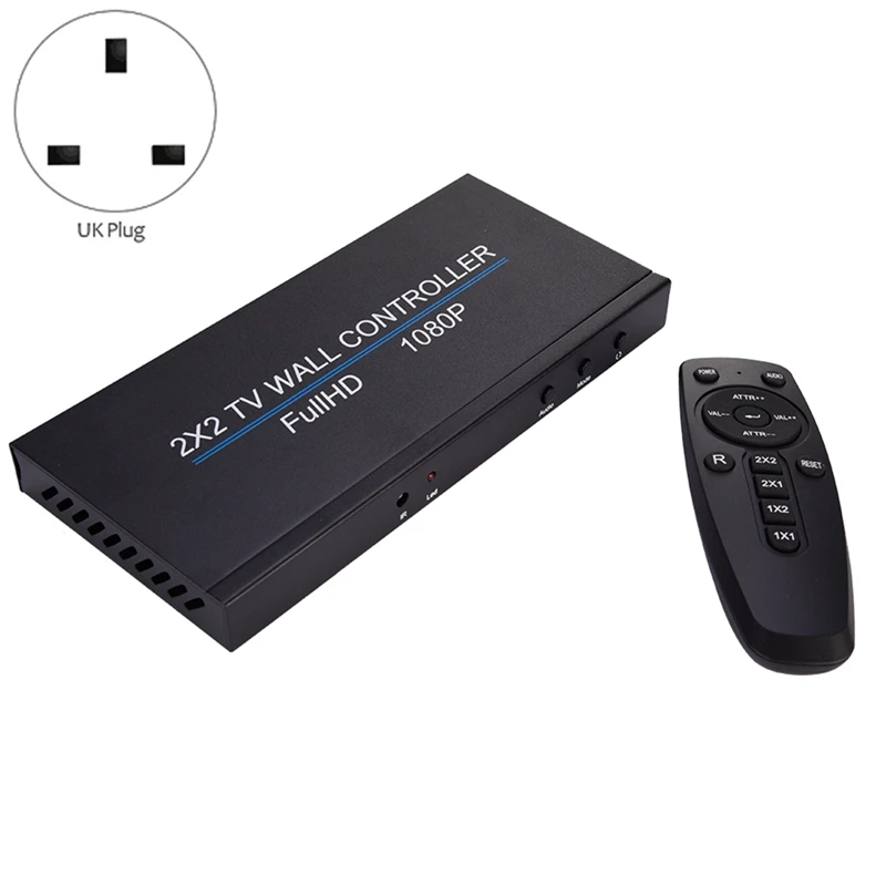 2X2 Video Wall Controller Full HD 1080P 4CH Screen Splicing -Compatible Video Screen Processor Controller